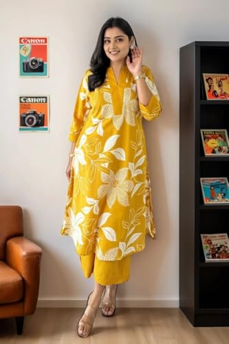 Image of Fashion Basket Wedani Cotton Printed Kurta Set for Women