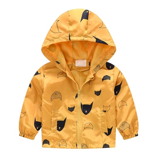 Baby Girls Raincoat Hooded Zipper Flower Print Jacket Toddler Windproof Lightweight Raincoat with Pocket