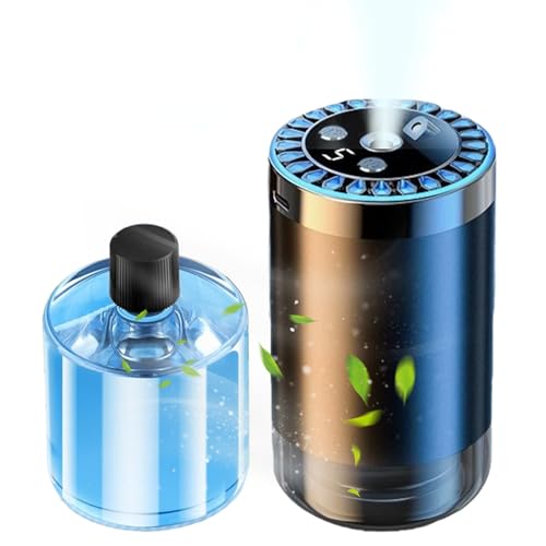 Difusor de Coche, humidificador Inteligente USB, 2.56 x 2.56 x 4.33 Pulgadas, 7 Colores LED estrellados y, dispersor de Aceite Ligero para relajación Interior, hogar, Estudio, baño
