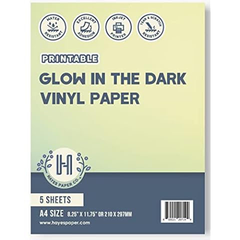 Printable Glow In The Dark Vinyl Sticker Paper A4/ 5PK Cover