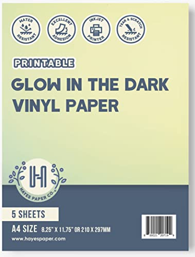 Printable Glow In The Dark Vinyl Sticker Paper A4/ 5PK – BigaMart