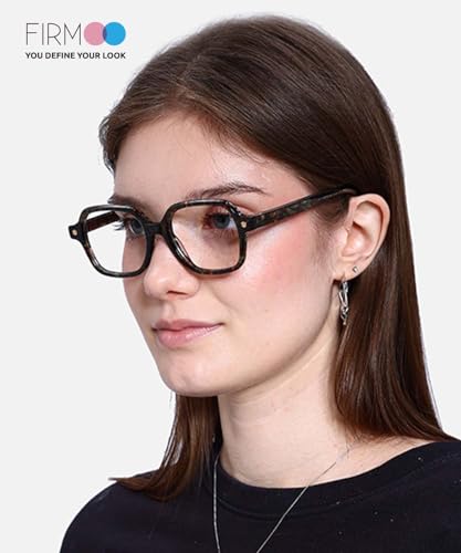 Image of Firmoo Blue Light Blocking Glasses Flower Decor Square Frames Computure Gaming /TV /Phones Glasses for Women