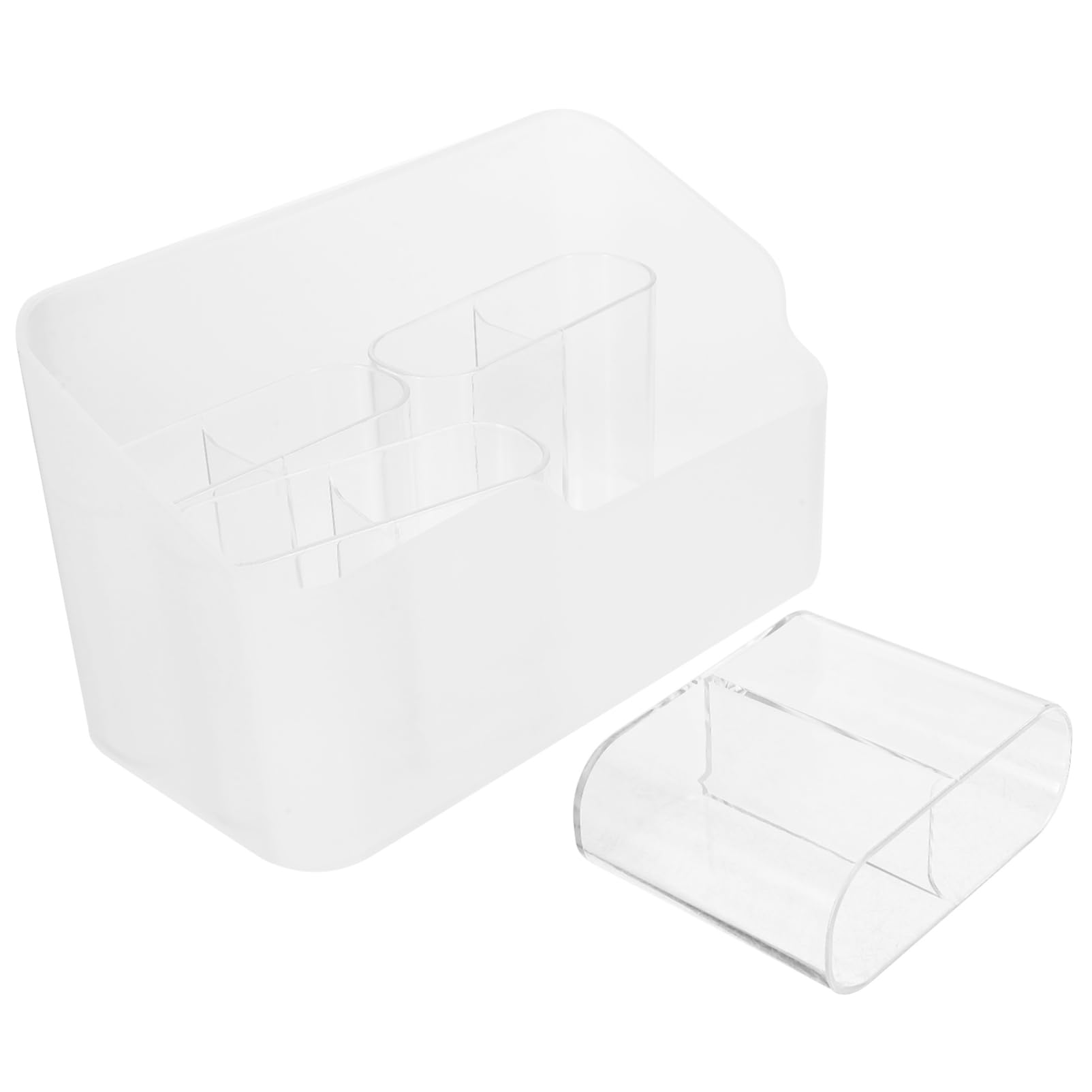 3 Sätze Makeup Organizer mit Abnehmbaren Fächern Großer Kosmetik Aufbewahrungskoffer für Badezimmer Schminktisch Weißes Design für Make Up und Schreibwaren Platzsparend und