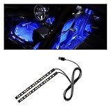 Universal Car LED Strip Light, USB Port Auto Interior Decorative Lamp, 12V Under Dash Ambient Night Light, 24 LEDs RGB Neon Interior Atmosphere Lights, LED Ambient Lights for Car SUV (Blue, USB)