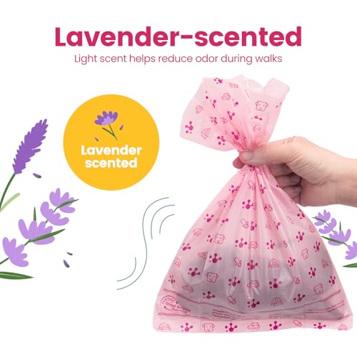 Image of Dog Poop Bags, Extra Thick & Leak-Proof Doggie Bags, Lavender Scented Pet Waste Bags Made from 70% Certified Recycled Plastic, Easy Tear & Open Poop Bags for Dog Walking, 8 Rolls (120 Count)
