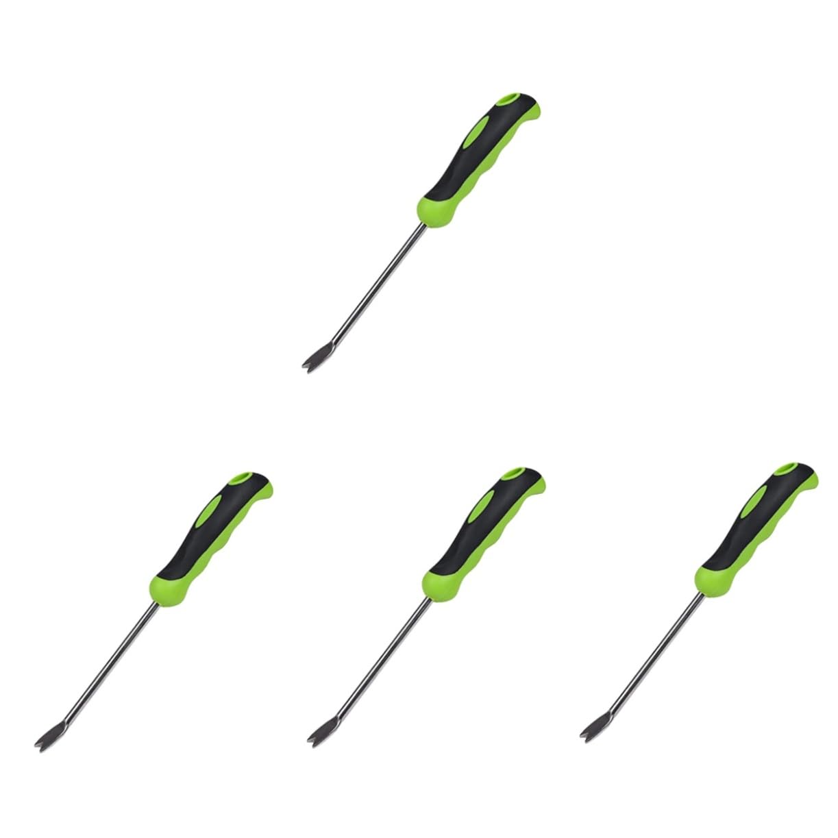 POPETPOP 4piezas Herramienta De Jardinería Manual Para Remover Malezas Extractor De Plantas De Inoxidable Pala De Jardín Para Aflojar Suelo y Desyerbar Huertos y Jardines