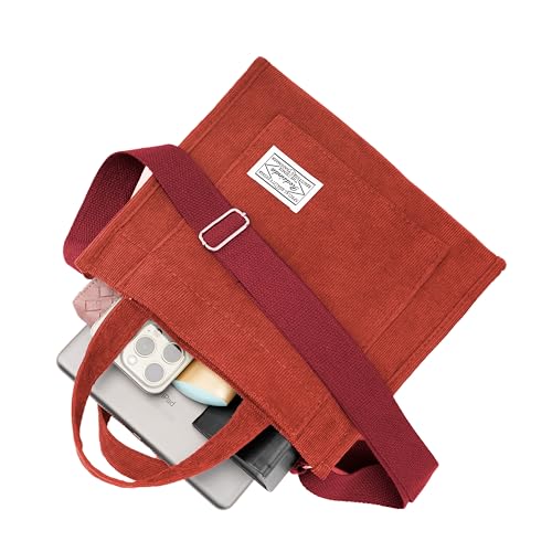 REDSINDA Corduroy Tote Rust Red
