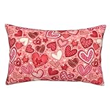 Valentines Red Heart Pillow Cases Pillow Covers Pillow Protector Standard Queen Size, Soft,with Zipper Pillow Case 20'X30'