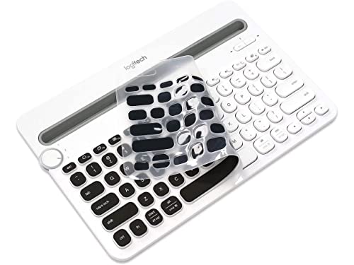 Image of iFyx Keyboard Cover Skin for Logitech Bluetooth Multi-Device Keyboard K480 Cover Ultra Thin Protective Skin (Black)