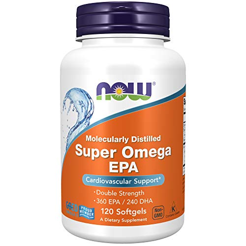 NOW Supplements, Super Omega EPA, 360 EPA / 240 DHA, Molecularly Distilled, Cardiovascular Support*, 120 Softgels