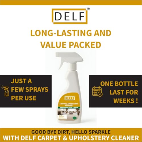 Image of Delf Carpet & Upholstery Cleaner Spray - 450ml | Carpet Cleaner, Sofa Cleaner & Fabric Stain Remover for Rugs, Upholstery | Car Seats, Cushions & Mattresses