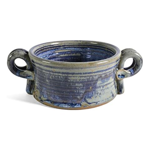 Anthony Stoneware Handled Soup Crock, French Blue Cover