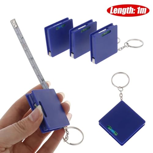 Cinta Métrica Retráctil Mini 1M Acero Multifuncción Azul miniatura 6