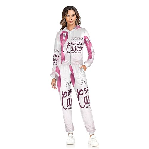 Oyihfvs 2 Pcs Women's Sweatshirt Hoodie Set, With Pocket Athletic Casual Suit (S-2XL)