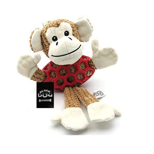 BLACK DOG 100% Durable Squeaky Plush Dogs Toys with Chew Guard Rubber Ball for Small Medium Large Dogs & Puppies Interaction Training (Natural Toys) (B07N52W1P5) Amazon Price History, Amazon Price Tracker