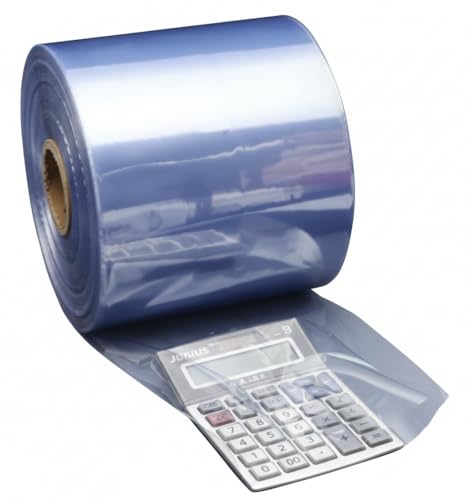Image of PVC Heat Shrink Wrap Film Roll, 55 Micron, Packaging Material, Transparent Clear, 3 inch,4 inch,5 inch,6 inch,8 inch,10 inch,14 inch,18 inch,20 inch (100 mm to 500 mm) (190 mm (7.5 Inches), 20, meter(s))
