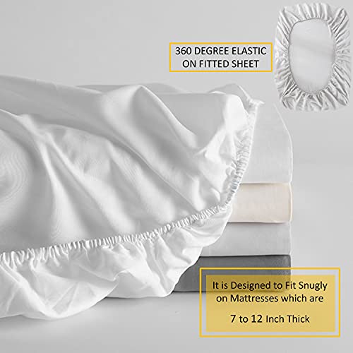 Split King Dreams Egyptian Giza Cotton Sheet Set For Adjustable Bed, Soft Sateen Weave, 100% Giza Cotton 5-Pc Sheet Set With 2 Fitted Sheets, Split-Set 12-Inch Deep Pockets - |Mediterranean Blue| #TOP3