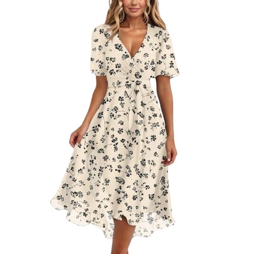Robe maxi décontractée à col en V parfaite pour vos soirées plage