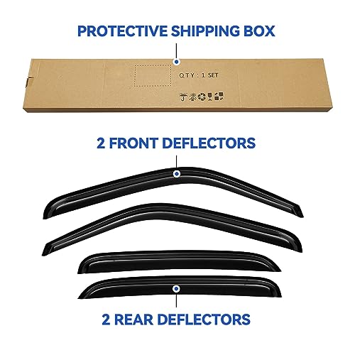 Image of Window Visors Rain Guards for Chevy Tahoe /GMC Yukon 2000-2006, Out-Channel Window Vent Wind Deflectors Visors Shades for 2002-2006 Cadillac Escalade