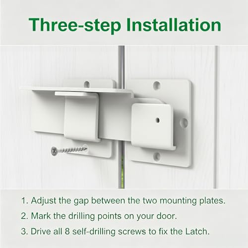 Wmebee 7.5" Flip Gate Latch Lock with Padlock Hole,3 pcs Matte White 4 mm Aluminum Anti-Rust Alloy Door Latch for Outdoor Wooden Fence, Door,Wooden Fence, Barn Door with Screws (White, 7.5” - 3pcs) by Wmebee - Used condition - Image 6