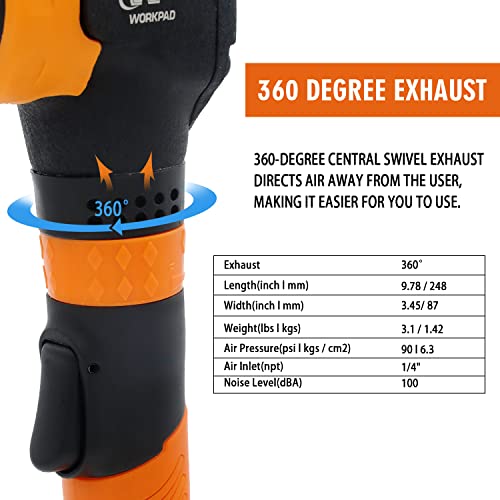 1/2 Inch Air Angle Impact Wrench,Workpad 370 Ft-Lb 9.78Cm Long Handle Air Impact Wrench #TOP4