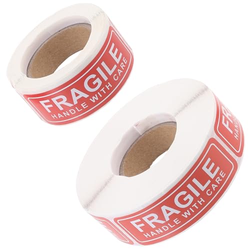 OUNONA Fragile Sticker Tape 2 Rolls Warning Labels for Packing Shipping Protection