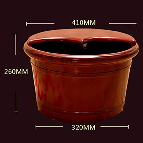 Baril de baño para pies de madera roble con tapa miniatura 2