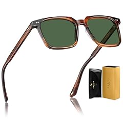 1. Brown Striped Frame Green Lens