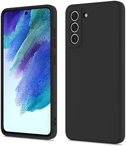 LEKEVO Compatible with Samsung Galaxy S21 FE 5G Case, Smooth Soft Liquid Silicone Case, Gel Rubber Shockproof Full Body Protective Phone Cover for Samsung S21 FE (Black)