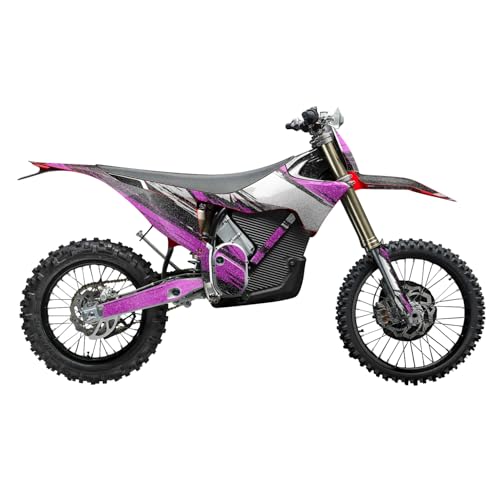 Image of Glossy Glitter Stark Varg MX 2023-2025 Graphics Kit Wrap - Grunge Stripe Magenta - Varg MX Skin - Premium 3M Vinyl Protective Wrap Decal Cover - Easy to Apply | Crafted in The USA by MightySkins