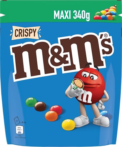 M&M'S CRISPY - Bonbons Chocolat au Lait & Riz Soufflé - 340g Sachet de Chocolats