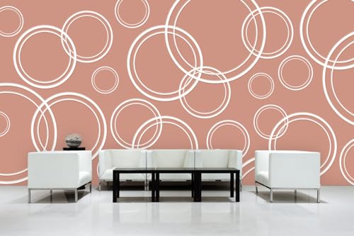 Glücksvilla - Papel pintado autoadhesivo de diseño, 480 x 300 cm (ancho x alto), varias dimensiones - papel pintado XXL moderno decoración de pared - patrón 08 burbujas - color 10 rubor - abstracto