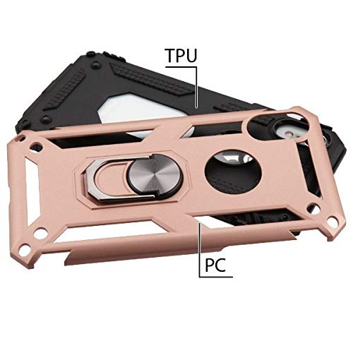 Image of REALCASE iPhone XR Back Cover Case | Heavy Duty Dual Layer Hybrid Shock Proof Armor Defender Ring Case Back Cover for iPhone XR (Gold)