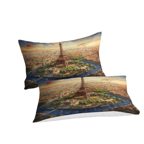 Housse de couette 3D Paris en microfibre premium ultra douce taille King