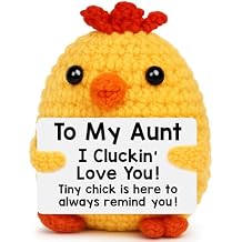 Mothers Day Aunt Gifts from Niece Nephew, Auntie Birthday Gifts, I Love You Aunt Present, Mothers Day Best Auntie Ever Gift, Christmas Funny Handmade Crochet Animals Aunty Chicken Decor Present