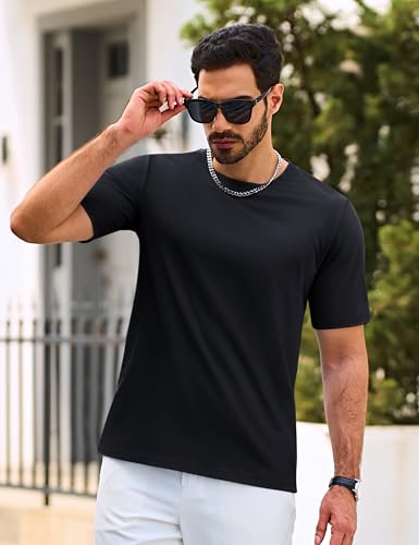 Cotrasen Men's T Shirts Cotton Short Sleeve Shirts for Men Casual Crew Neck Basic T-Shirts Summer Soft Comfort Tee Shirts4
