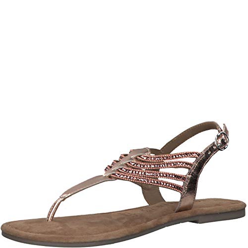 Tamaris Donna Sandali 28151-24, Signora Sandali con Cinturini,Scarpe estive,Sandali di Estate,Confortevole,Piatta,Copper Glam,40 EU / 6.5 UK