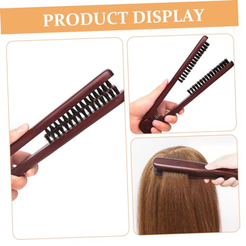 Cepillo de Peinar y Alisar el Pelo Doble con Cerdas para Mujer, Herramienta de Estilo Portátil y Ligera para Cabello Suave y Natural miniatura 3