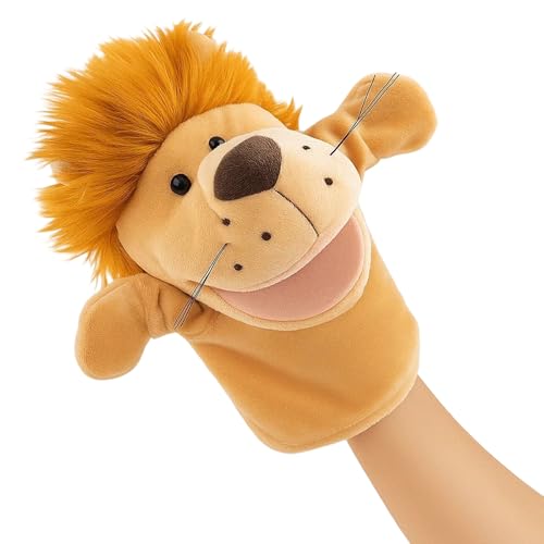 Handpuppen für Kinder, Löwen Handpuppe, 25 cm, Ideal zum Geschichtenerzählen, Unterrichten, Vorschulbildung und als Geburtstagsgeschenk