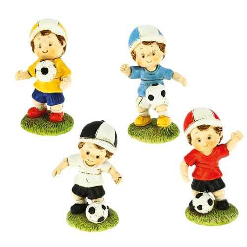 DLM-A383 Bomboniere 12 Statuine Icona Calcio Calciatore Partita Football Nascita Comunione Battesimo Cresima Compleanno Segnaposto Pensierino Confettata bomboniera Regalo cm 7x4x3