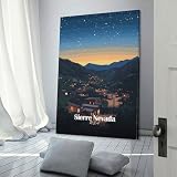 POLIUAWS - Póster sobre lienzo, diseño de cielo nocturno de Sierra Nevada, 60 x 90 cm