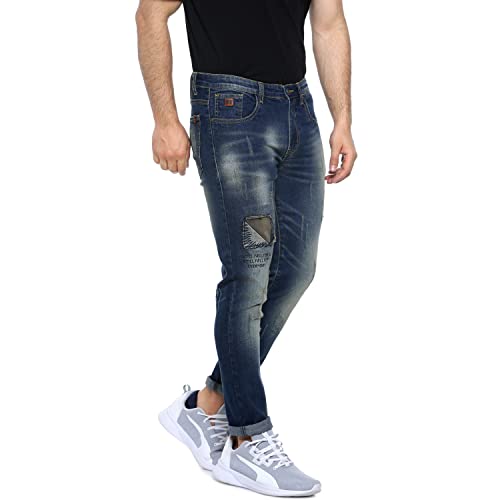 Image of CAHOOT Men's Denim Jeans for Regular Wear | Denim Fabric | Slim Fit | Jeans Crafted with Comfort Fit and High-Performance for Everyday Casual Wear