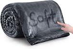 MOONLIGHT20015 Fleece Blanket King Size XXL Grey 7.5ft x 9ft - Soft Cosy Fluffy Throw Blankets for Bed/Sofa/Couch, 400 GSM Silk Touch Warm Extra Large Throws for Adults, Dark Gray, 270x230 cm
