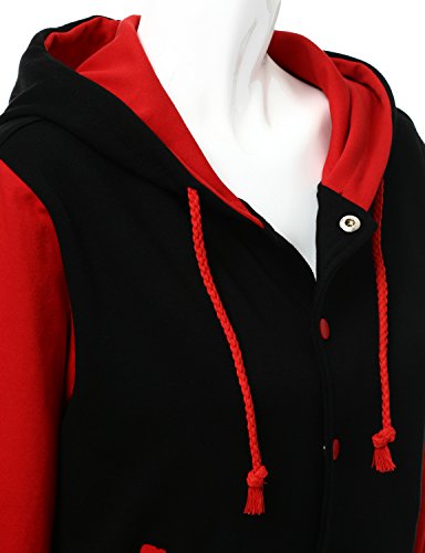 Women's Stylish Color Contrast Long Sleeves Hoodie Varsity Jacket4