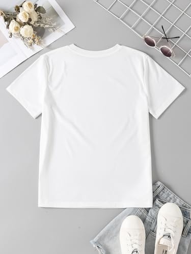 Girl's Peace Love and Mermaids Print T-Shirt Short Sleeve Crew Neck Summer Tee3