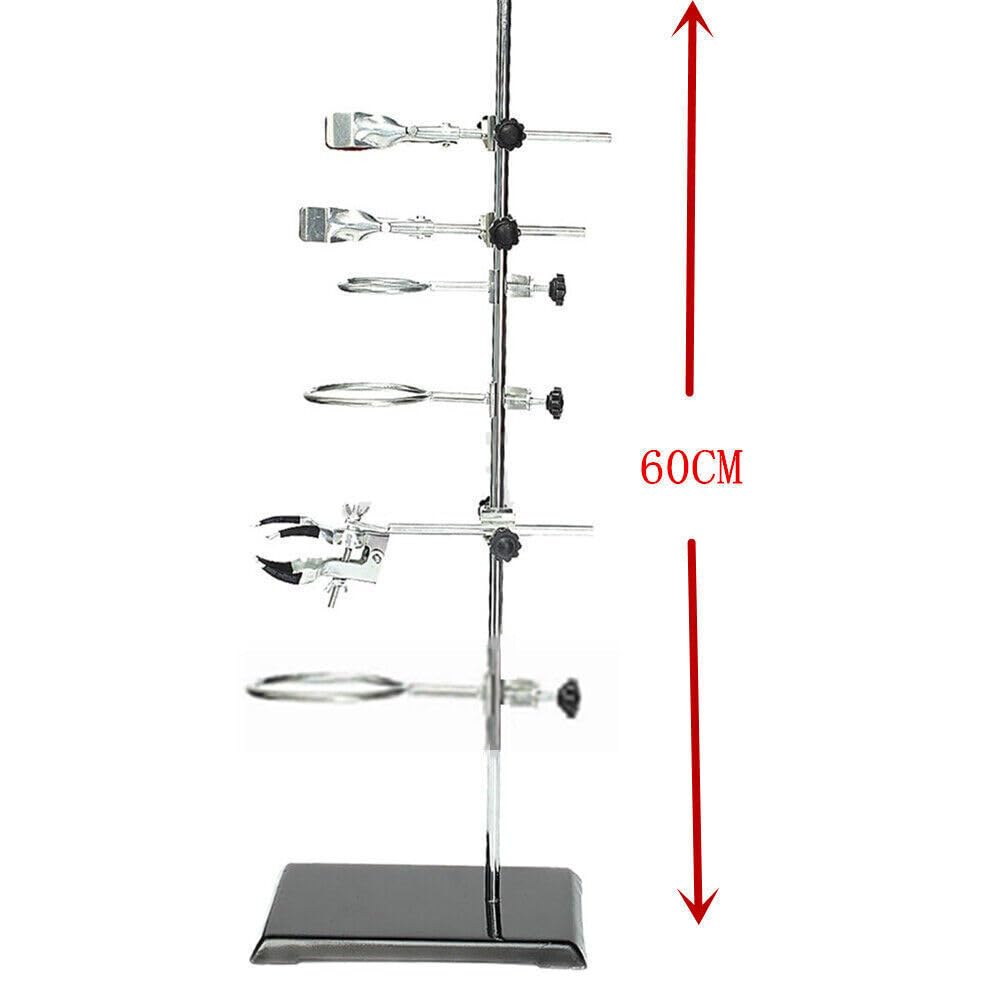 Treeisland Supporto da laboratorio, in metallo, con morsetto, 60 cm, supporto da laboratorio per esperimenti fisici