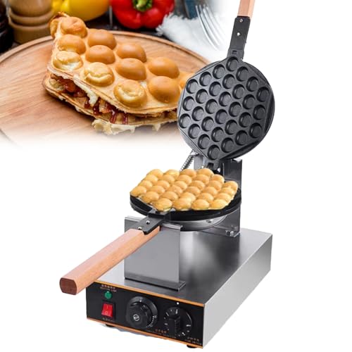 KYZTMHC Plancha para Hacer gofres con Burbujas Profesional, 1400 W de Alta Potencia, Placas giratorias de 180°, Revestimiento Antiadherente, restaurantes y Food Trucks