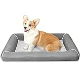 Cooling Dog Bed for Medium/Large Dogs and Cats, Pawque Waterproof Pet Bed for Crate with Dog Cooling...