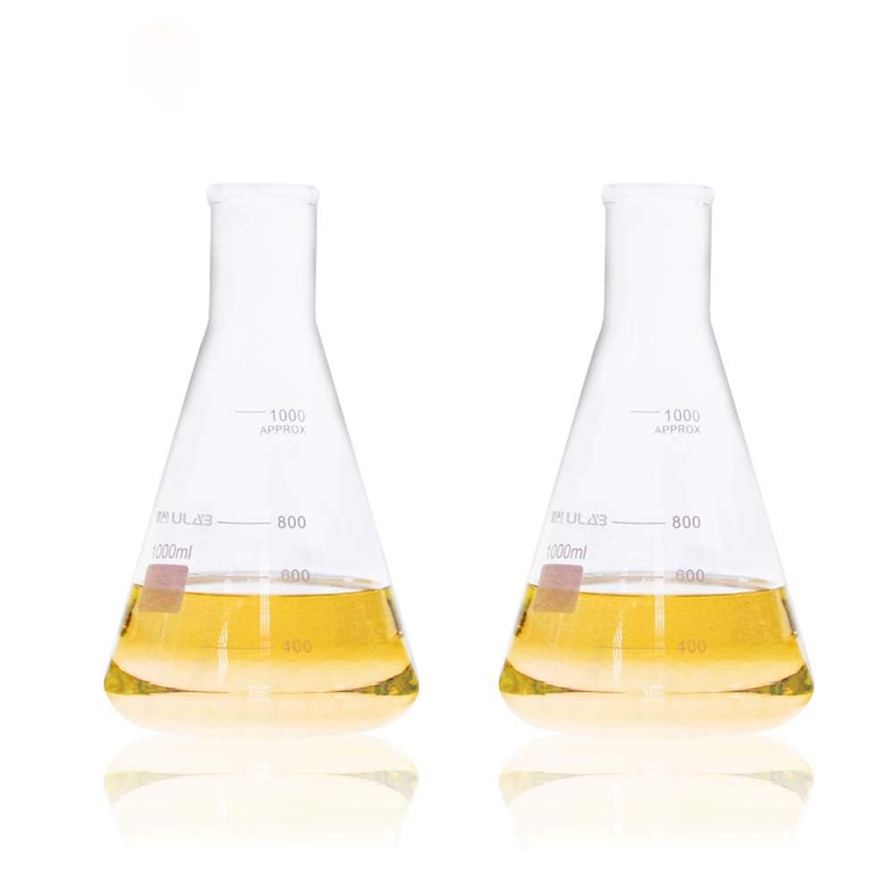 ULAB Scientific UEF1027 Erlenmeyer Lot de 2 flacons en verre borosilicate 3,3 avec graduation imprimée 1000 ml