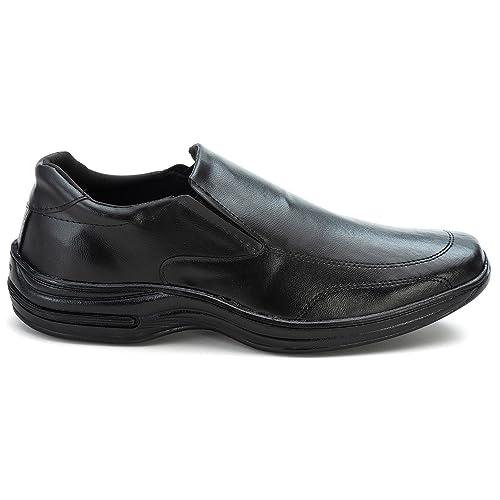 Sapato Social Oxford Masculino Ortopédico Confortável Elástico Preto Premium (41, Preto)